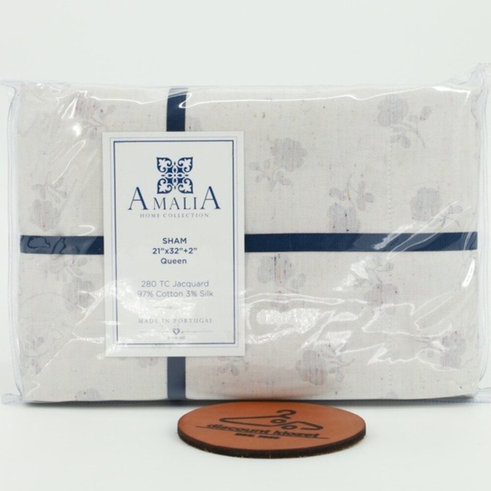 AMALIA HOME COLLECTION LILI FLORAL‎ SILK BLEND JACQUARD SHAM QUEEN SIZE